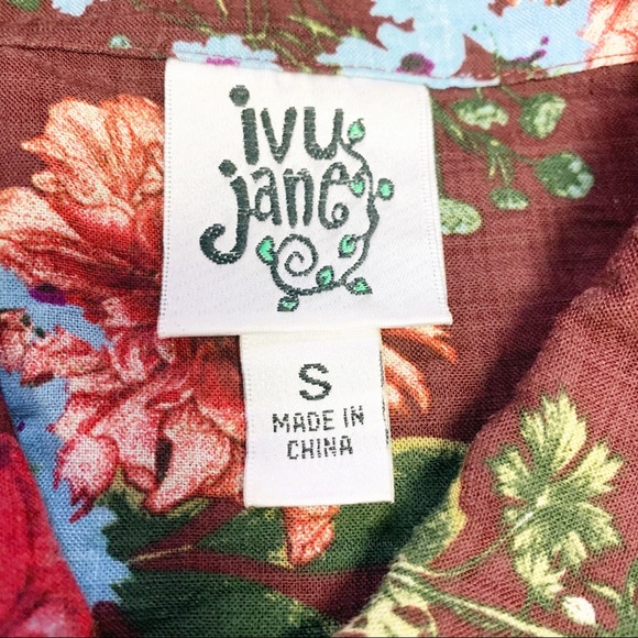 Ivy Jane Floral Print Tunic Button Down Small - Picture 7 of 8